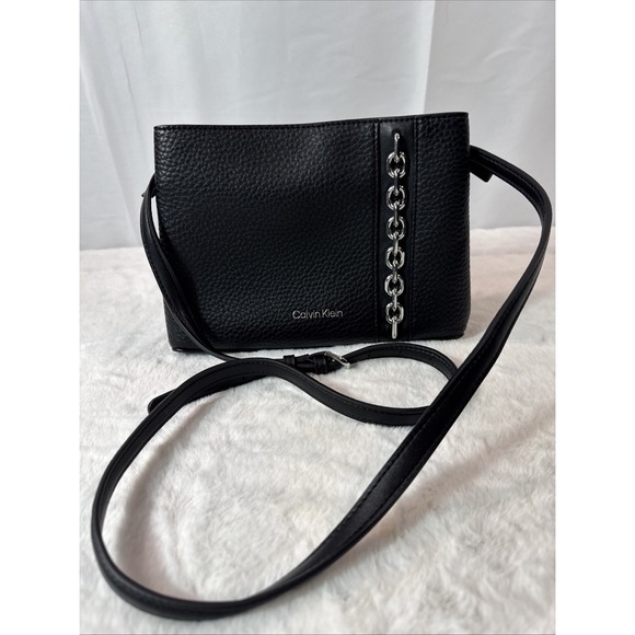 Calvin Klein Handbags - Calvin Klein Adeline Crossbody Bag Black W/ Silver Accents